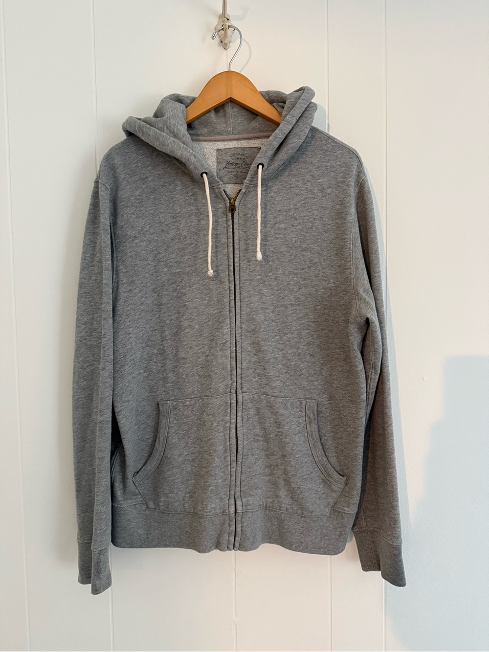 J. Crew Men's Heather Gray Zip-Up Hoodie